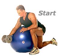Dumbbell Preacher Curls on TheraGear® Swiss Ball Pro 1