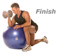Dumbbell Preacher Curls on TheraGear� Swiss Ball Pro 2