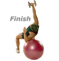 Chest Press and Thrust on TheraGear� Swiss Ball Pro   2