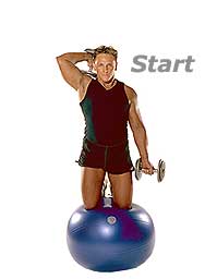 Counter Lateral Biceps Extensions and Curls on TheraGear® Swiss Ball Pro 1