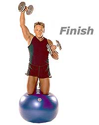 Counter Lateral Biceps Extensions and Curls on TheraGear� Swiss Ball Pro  2