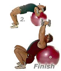 Flat Dumbbell Flyes on TheraGear� Swiss Ball Pro  2