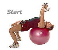 Dumbbell Pull-Overs on TheraGear� Swiss Ball Pro 1