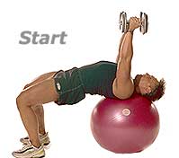 Dumbbell Triceps Extension on TheraGear® Swiss Ball Pro 1