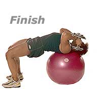 Dumbbell Triceps Extension on TheraGear� Swiss Ball Pro 2