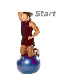Triceps Overhead Extension on TheraGear® Swiss Ball Pro with Dumbbells 1