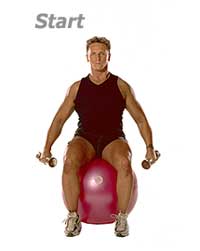 Seated Lateral Dumbbell Raises with Swiss Ball Pro 1