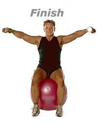 Seated Lateral Dumbbell Raises with Swiss Ball Pro  2