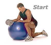 Dumbbell Wrist Curls and Extensions on TheraGear® Swiss Ball Pro 1