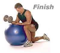 Dumbbell Wrist Curls and Extensions on TheraGear� Swiss Ball Pro 2