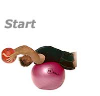 Crunch and Toss with Medicine Ball and Swiss Exercise Ball 1