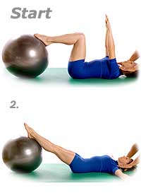 Double Leg Stretch with Swiss Exercise Ball 1