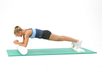 Plank position on a Half Foam Roller and Full Foam Roller 2