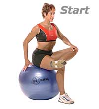 Hip-Piriformis Stretch on Swiss Exercise Ball