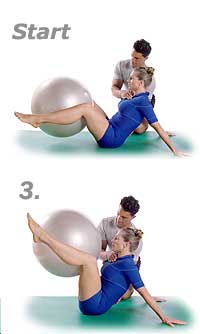 Hip-Circles and Stretched Arms with Swiss Exercise Ball