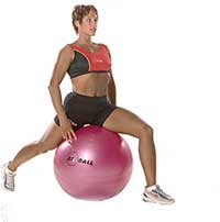 Hip Flexor Stretch on Swiss Exercise Ball 1