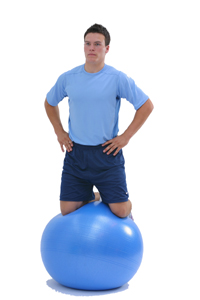 Kneel on Swiss Exercise Ball