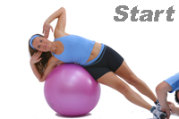 Swiss  Exercise Ball Side Crunch 