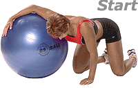 Kneeling Chest Stretch with Swiss Exercise Ball 