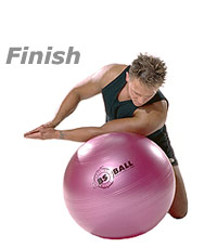 Kneeling Shoulder Stretch on Swiss Exercise Ball 2