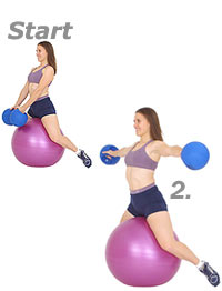 Lateral Raise on Swiss Exercise Ball with Inner Thigh Squeeze