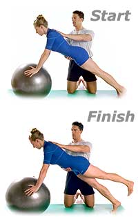 Leg Front Pull with Swiss Exercise Ball 1