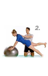 Leg Front Pull with Swiss Exercise Ball 2