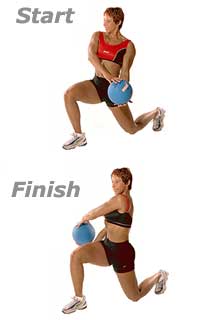 Lunge Cross-Overs with Medicine Ball 