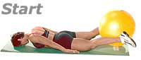 Prone Hamstring Curls with Swiss Exercise Ball  1
