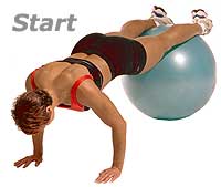 Prone Knee Pull-Ins on Swiss Exercise Ball 1