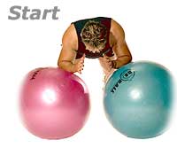 Prone Pec Dec with Two Swiss Exercise Balls  