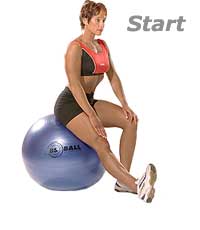 Seated Hamstring Stretch on Swiss Exercise Ball