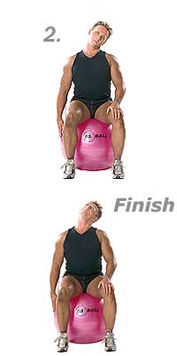 Seated Neck Stretch on Swiss Exercise Ball  2