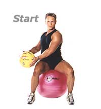 Seated Reverse Wood Chop with Medicine Ball 