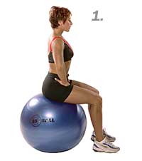 Seated Lumbar Mobility Stretch with Swiss Exercise Ball 
