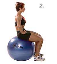 Seated Lumbar Mobility Stretch with Swiss Exercise Ball  2