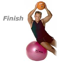 Side Flexion on Swiss Exercise Ball with Overhead Medicine Ball  2