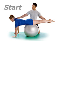 Single Leg Kick with Swiss Exercise Ball 1