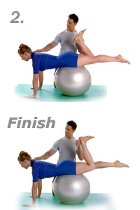 Single Leg Kick with Swiss Exercise Ball 2