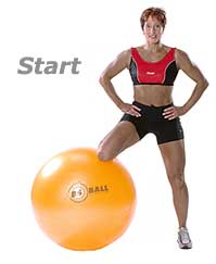Standing Adductor Stretch with Swiss Exercise Ball  1