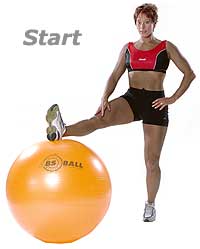 Standing Hamstring Stretch with Swiss Exercise Ball 