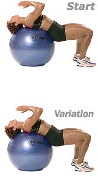 Supine Abdominal Stretch with Swiss Exercise Ball  1