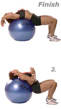 Supine Abdominal Stretch with Swiss Exercise Ball  2