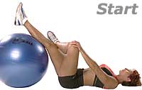 Supine Hip Stretch with Swiss Exercise Ball