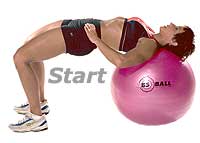 Supine Bridge Calf Raises on Swiss Exercise Ball