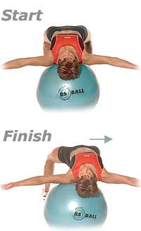 Supine Lateral Shift with Swiss Exercise Ball 1
