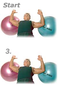 Supine Shoulder Crawler with Two Swiss Exercise Balls   1