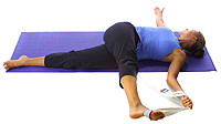 Yoga: (Alternate) Supine abductor stretch with strap 1