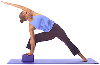 Yoga: Beginner side angle stretch with block 1