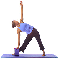 Yoga: Beginner triangle with block 1